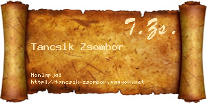 Tancsik Zsombor névjegykártya